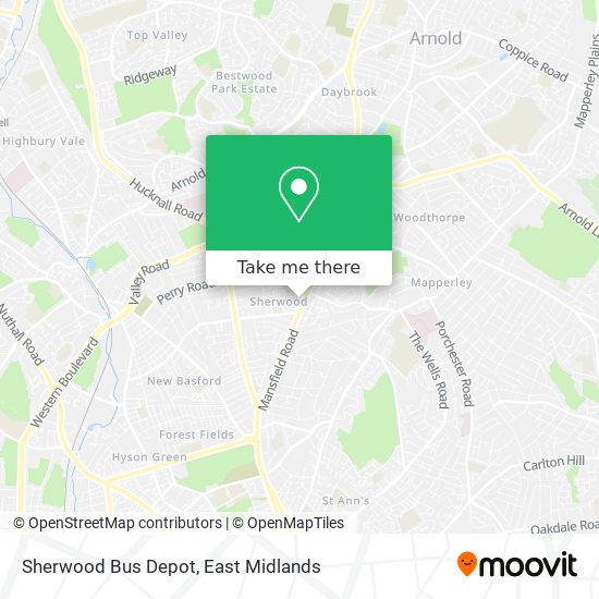 Sherwood Bus Depot map