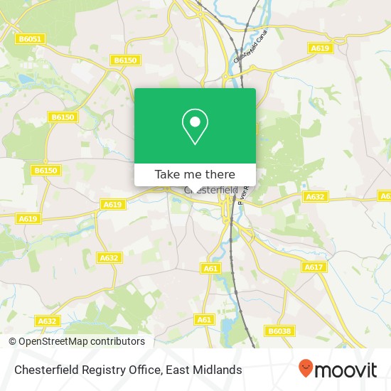Chesterfield Registry Office map