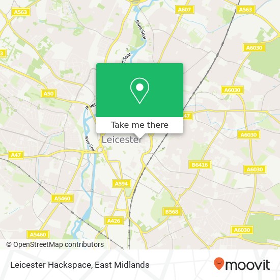 Leicester Hackspace map