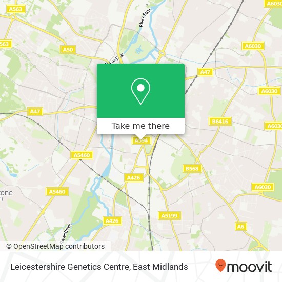 Leicestershire Genetics Centre map