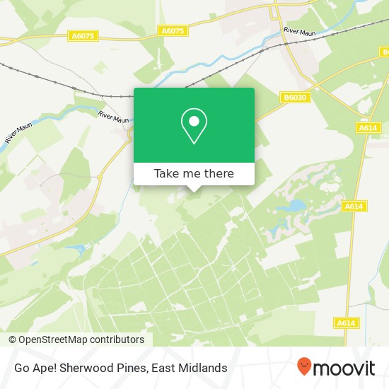 Go Ape! Sherwood Pines map