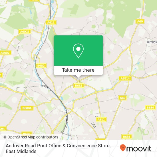 Andover Road Post Office & Convnenience Store map