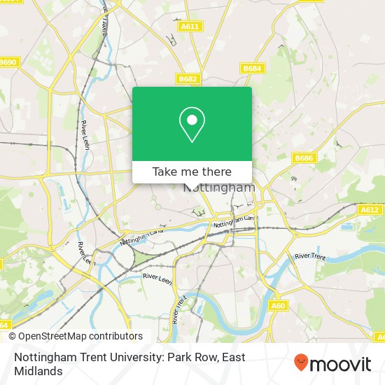Nottingham Trent University: Park Row map