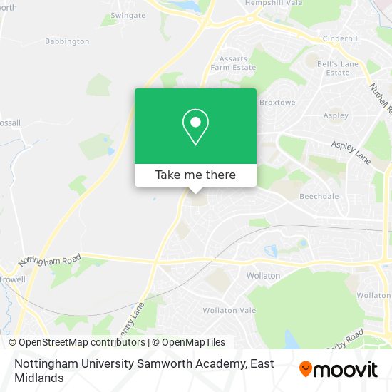 Nottingham University Samworth Academy map