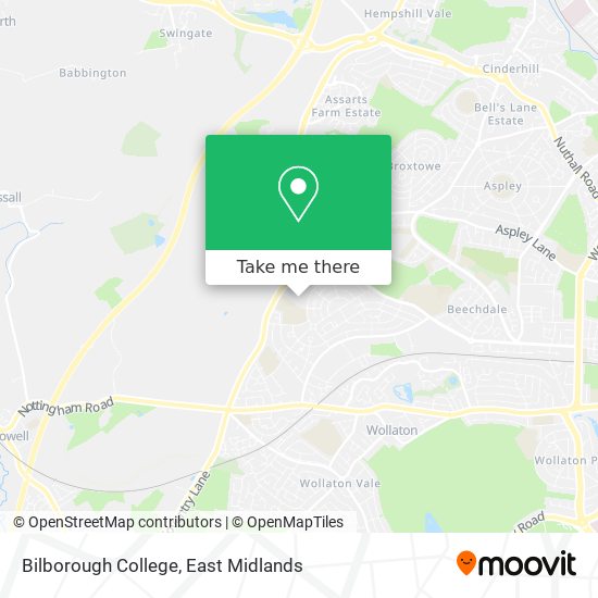 Bilborough College map