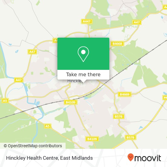 Hinckley Health Centre map