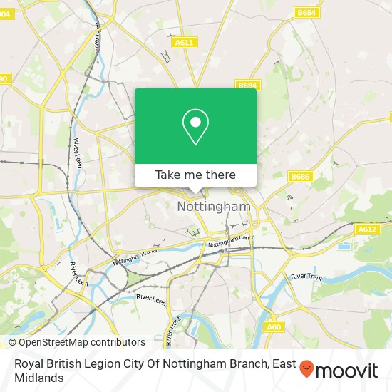 Royal British Legion City Of Nottingham Branch map