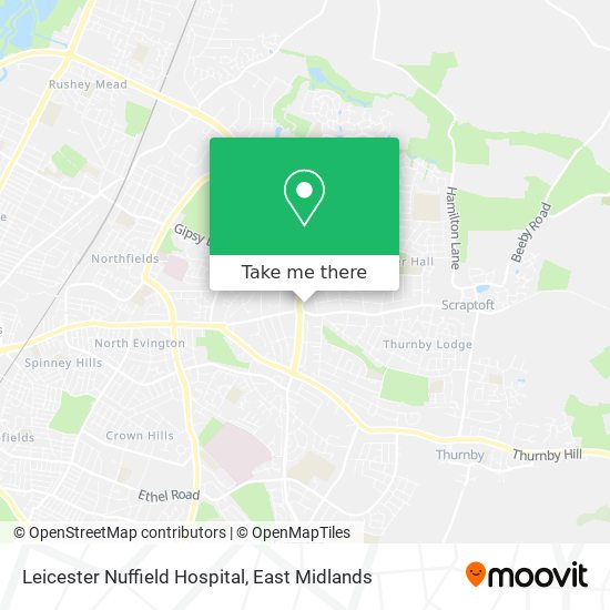 Leicester Nuffield Hospital map