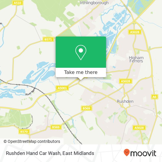 Rushden Hand Car Wash map