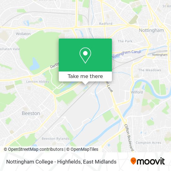 Nottingham College - Highfields map