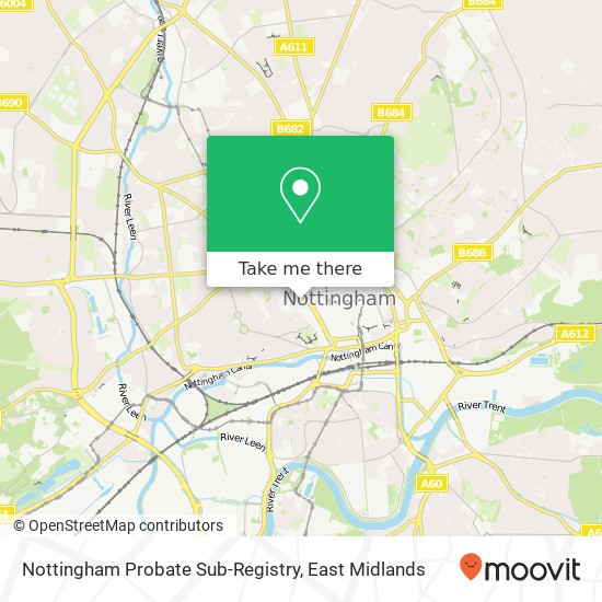 Nottingham Probate Sub-Registry map