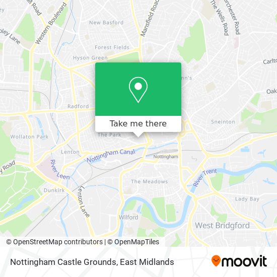 Nottingham Castle Grounds map