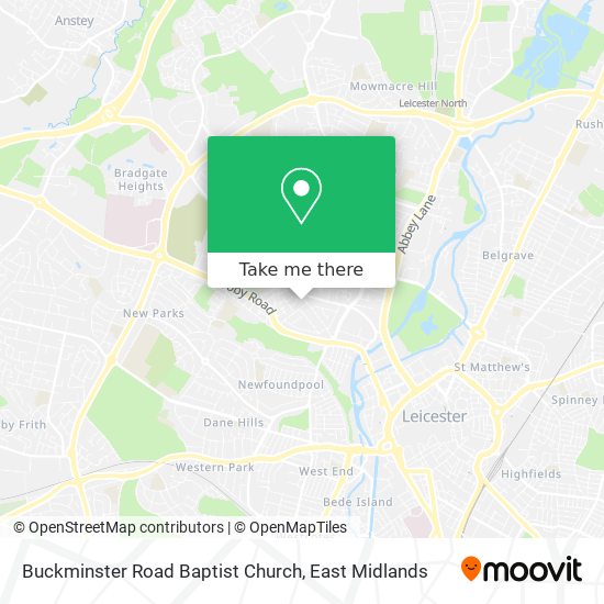 Buckminster Road Baptist Church map