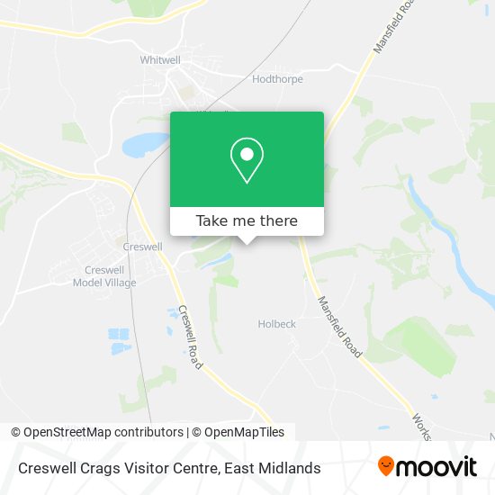 Creswell Crags Visitor Centre map