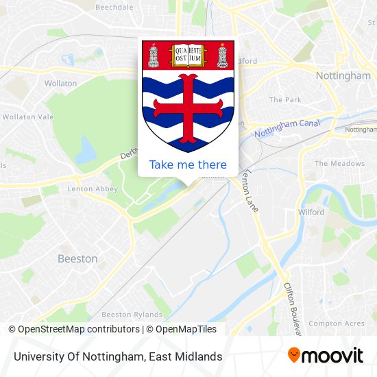 University Of Nottingham map