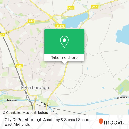 City Of Peterborough Academy & Special School map