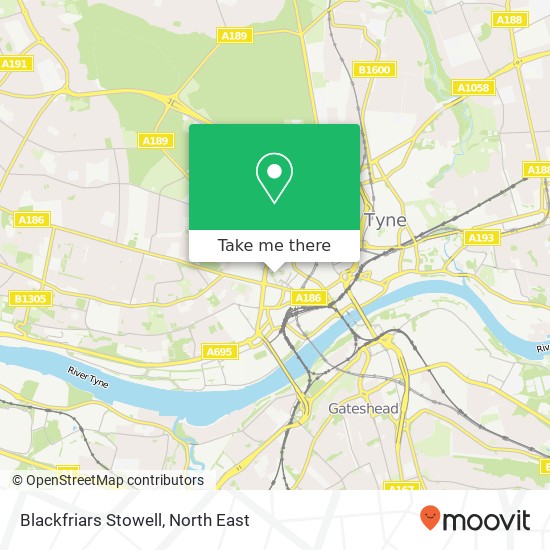 Blackfriars Stowell, Chinatown Newcastle upon Tyne map