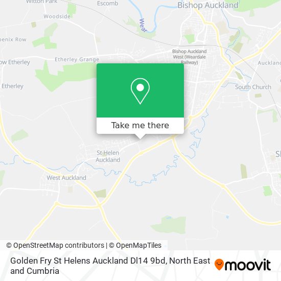 Golden Fry St Helens Auckland Dl14 9bd map
