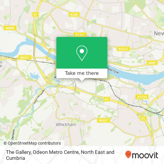 The Gallery, Odeon Metro Centre map