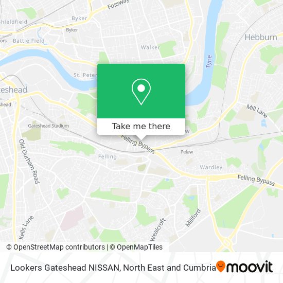 Lookers Gateshead NISSAN map