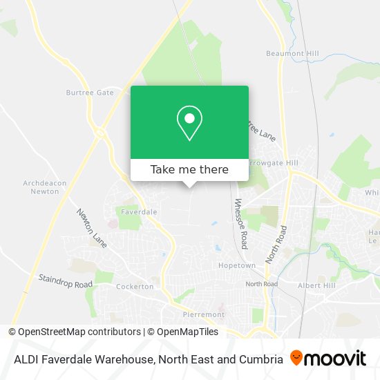 ALDI Faverdale Warehouse map