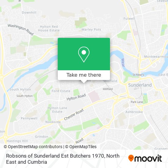 Robsons of Sunderland Est Butchers 1970 map