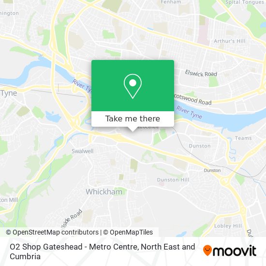 O2 Shop Gateshead - Metro Centre map