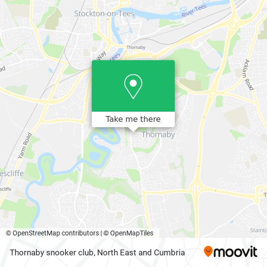 Thornaby snooker club map