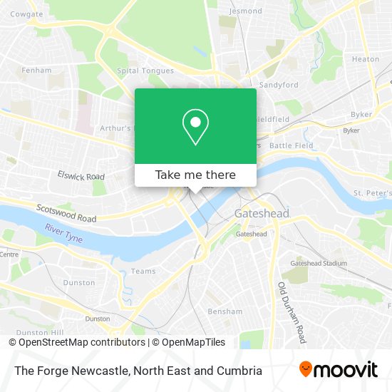 The Forge Newcastle map