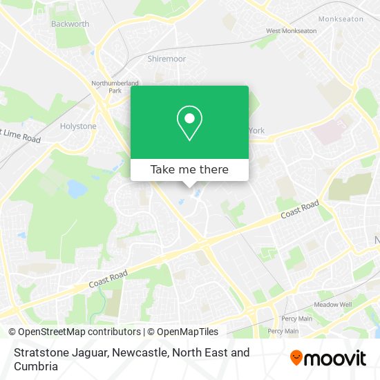 Stratstone Jaguar, Newcastle map