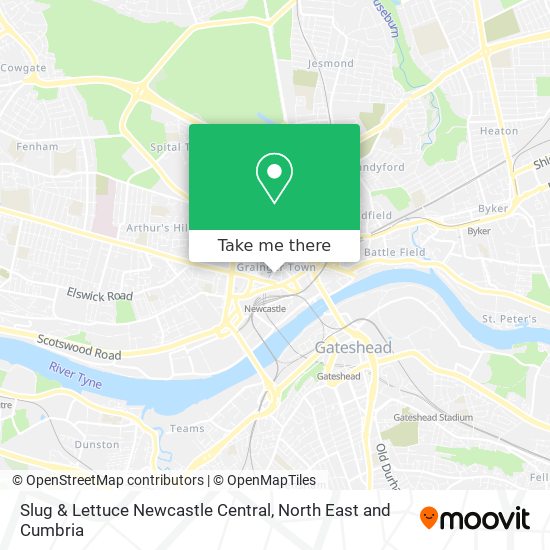 Slug & Lettuce Newcastle Central map