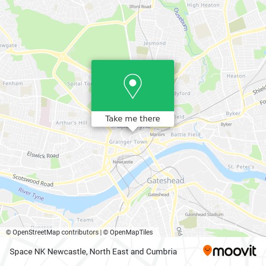 Space NK Newcastle map