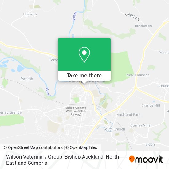 Wilson Veterinary Group, Bishop Auckland map
