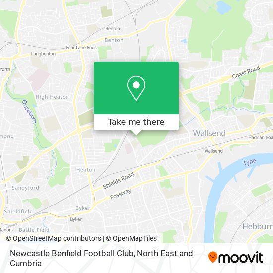 Newcastle Benfield Football Club map
