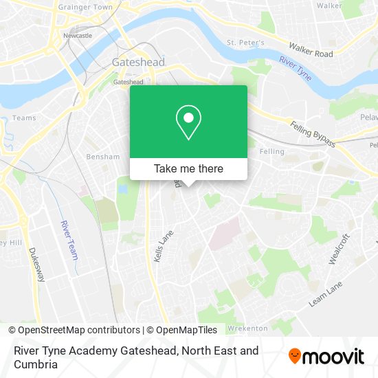 River Tyne Academy Gateshead map