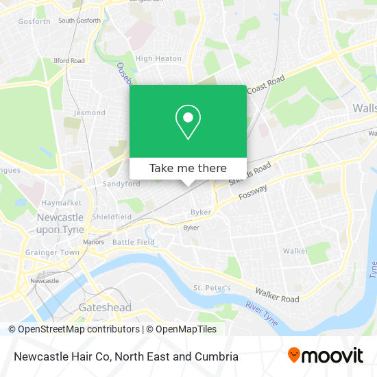 Newcastle Hair Co map