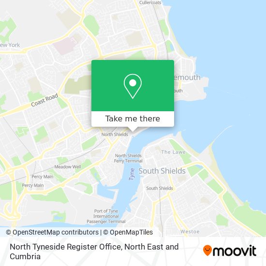 North Tyneside Register Office map