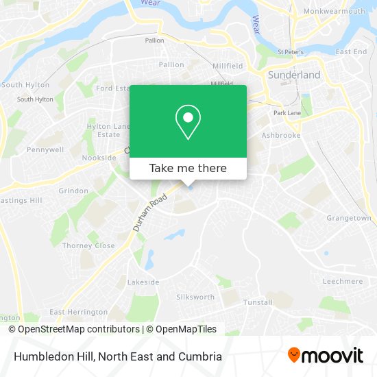 Humbledon Hill map