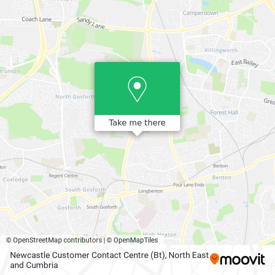 Newcastle Customer Contact Centre (Bt) map