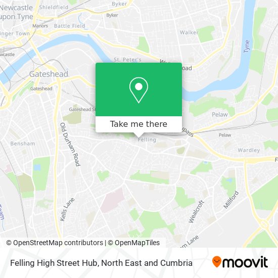 Felling High Street Hub map