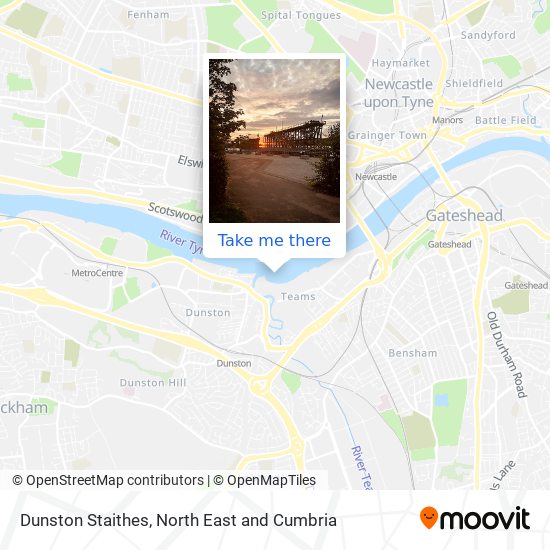 Dunston Staithes map