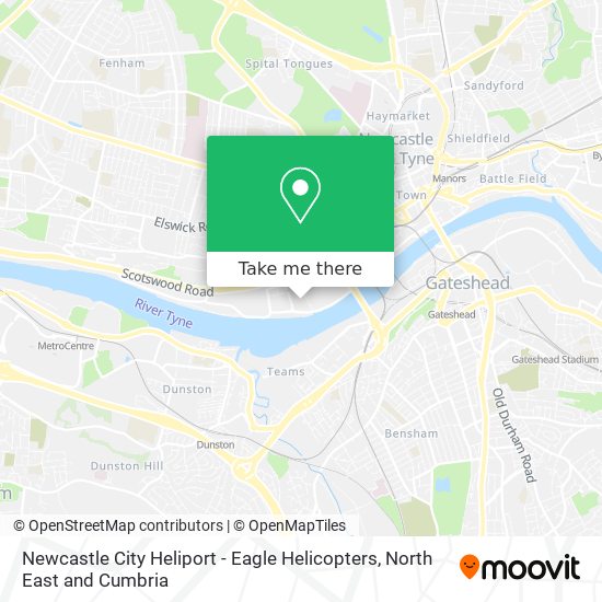 Newcastle City Heliport - Eagle Helicopters map