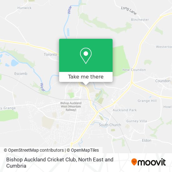 Bishop Auckland Cricket Club map