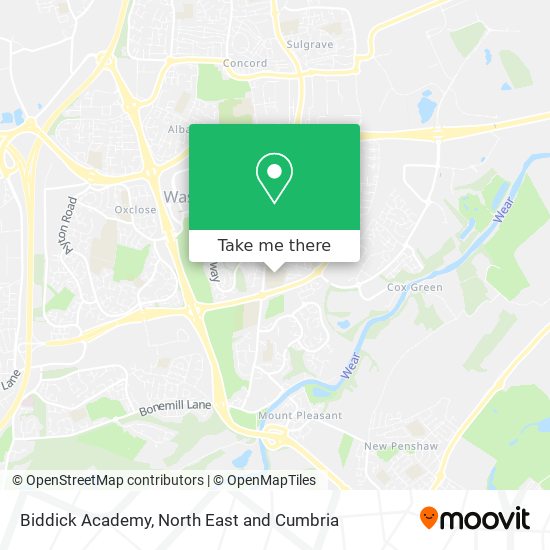 Biddick Academy map