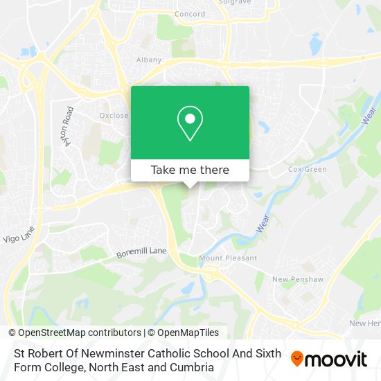 St Robert Of Newminster Catholic School And Sixth Form College map