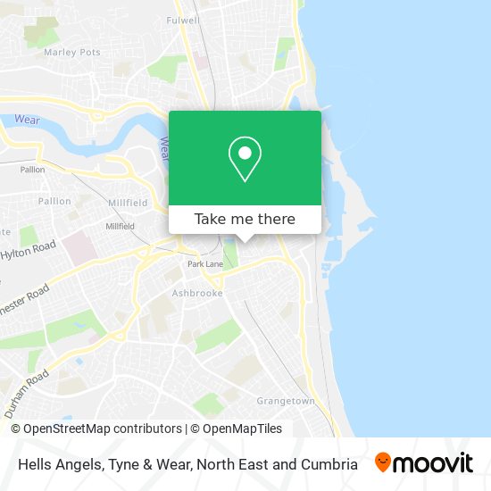 Hells Angels, Tyne & Wear map