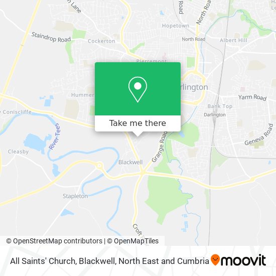 All Saints' Church, Blackwell map