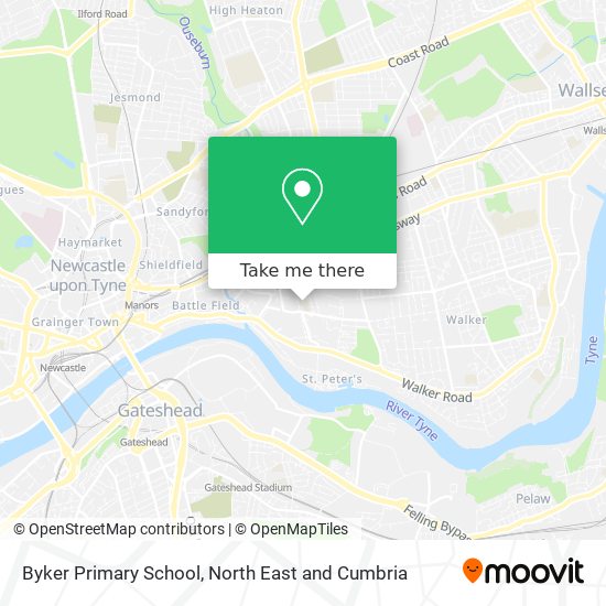 Byker Primary School map