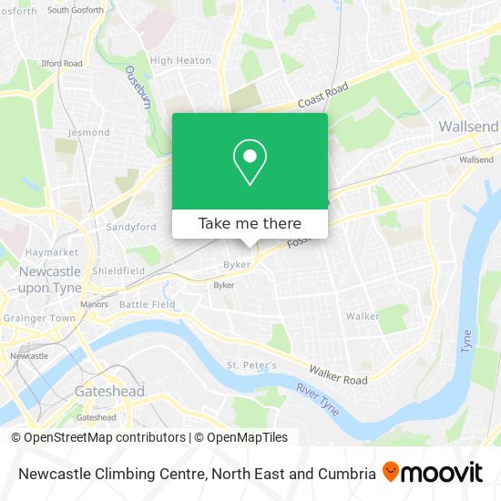 Newcastle Climbing Centre map