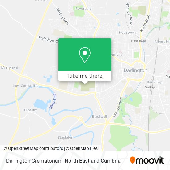 Darlington Crematorium map